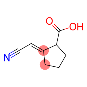 Cyclopentanecarboxylic acid, 2-(cyanomethylene)-, (E)- (8CI)