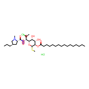 6-(1-甲基-反-4-丙基-L-2-吡咯烷甲酰氨基)-1-硫代-7(S)-氯-6,7,8-三脱氧-L-苏式-α-D-半乳辛吡喃糖苷-2-棕榈酸酯盐酸盐