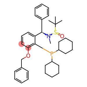 (R)-N-((R)-(3-(Benzyloxy)-2-(dicyclohexylphosphanyl)phenyl)(phenyl)methyl)-N,2-dimethylpropane-2-sulfinamide