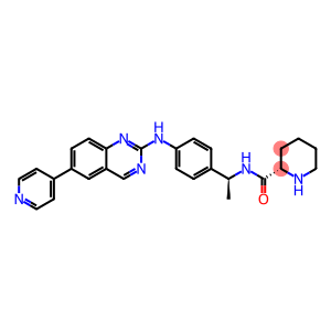 2-Piperidinecarboxamide, N-[(1S)-1-[4-[[6-(4-pyridinyl)-2-quinazolinyl]amino]phenyl]ethyl]-, (2S)-