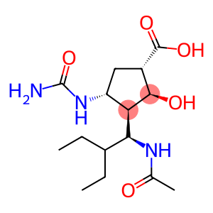 Cyclopentanecarboxylic acid, 3-[(1S)-1-(acetylamino)-2-ethylbutyl]-4-[(aminocarbonyl)amino]-2-hydroxy-, (1S,2S,3R,4R)-