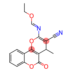 ethyl 3-cyano-4-methyl-5-oxo-4H,5H-pyrano[3,2-c]chromen-2-yliminoformate
