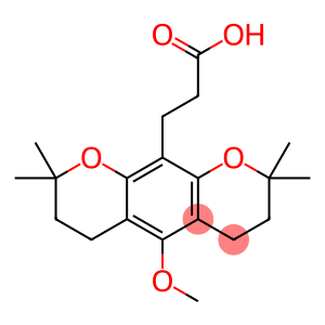 3,4,7,8-Tetrahydro-5-methoxy-2,2,8,8-tetramethyl-2H,6H-benzo[1,2-b:5,4-b']dipyran-10-propionic acid