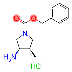 1-Pyrrolidinecarboxylic acid, 3-amino-4-methyl-, phenylmethyl ester, hydrochloride (1:1), (3R,4R)-
