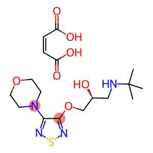 S[-]-1-[T-BUTYLAMINO]-3-(4-MORPHOLINO-1,2,5-THIADIAZOL-3-YL)OXY]-2-PROPANOL MALEATE SALT