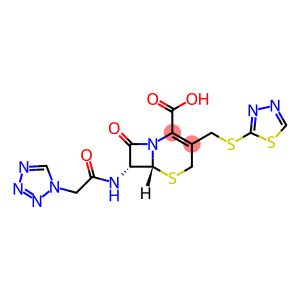 (6r,7r)-8-oxo-7-[(1h-tetrazol-1-ylacetyl)amino]-3-[(1,3,4-thiadiazol-2-ylthio)methyl]-5-thia-1-azabicyclo[4.2.0]oct-2-ene-2-carboxylic acid