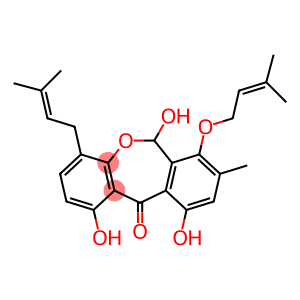 1,6,10-Trihydroxy-4-(3-methyl-2-butenyl)-7-[(3-methyl-2-butenyl)oxy]-8-methyldibenz[b,e]oxepin-11(6H)-one