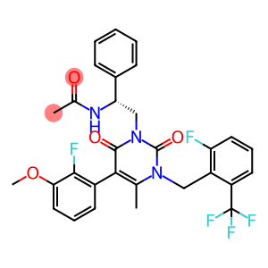 Acetamide, N-[(1R)-2-[5-(2-fluoro-3-methoxyphenyl)-3-[[2-fluoro-6-(trifluoromethyl)phenyl]methyl]-3,6-dihydro-4-methyl-2,6-dioxo-1(2H)-pyrimidinyl]-1-phenylethyl]-
