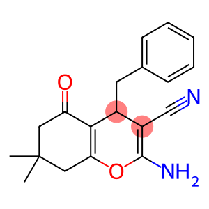 2-amino-4-benzyl-7,7-dimethyl-5-oxo-5,6,7,8-tetrahydro-4H-chromene-3-carbonitrile