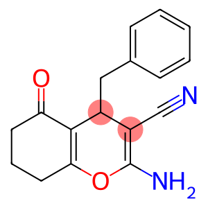 4H-1-Benzopyran-3-carbonitrile, 2-amino-5,6,7,8-tetrahydro-5-oxo-4-(phenylmethyl)-