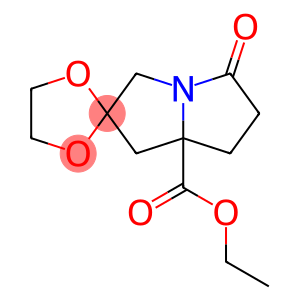 Spiro[1,3-dioxolane-2,2'(3'H)-[1H]pyrrolizine]-7'a(5'H)-carboxylic acid, dihydro-5'-oxo-, ethyl ester