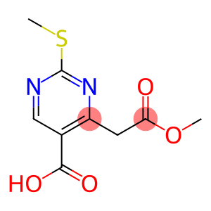 4-Pyrimidineacetic acid, 5-carboxy-2-(methylthio)-, 4-methyl ester