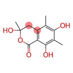 1H-2-Benzopyran-1-one, 3,4-dihydro-3,6,8-trihydroxy-3,5,7-trimethyl- (9CI)
