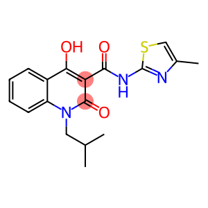 4-hydroxy-1-(2-methylpropyl)-N-(4-methyl-1,3-thiazol-2-yl)-2-oxo-1,2-dihydroquinoline-3-carboxamide