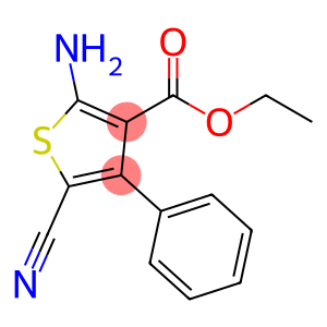 3-Thiophenecarboxylic acid, 2-amino-5-cyano-4-phenyl-, ethyl ester