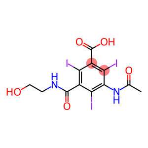3-(acetylamino)-5-[(2-hydroxyethyl)carbamoyl]-2,4,6-triiodobenzoic acid