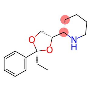 Piperidine, 2-(2-ethyl-2-phenyl-1,3-dioxolan-4-yl)-, (+)-