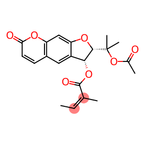 (Z)-2-Methyl-2-butenoic acid [(2S)-2α-(1-acetoxy-1-methylethyl)-2,3-dihydro-7-oxo-7H-furo[3,2-g][1]benzopyran-3α-yl] ester