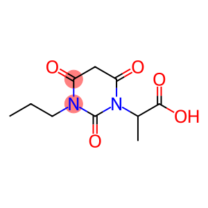 1(2H)-Pyrimidineacetic  acid,  tetrahydro--alpha--methyl-2,4,6-trioxo-3-propyl-