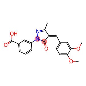 3-[4-(3,4-dimethoxybenzylidene)-3-methyl-5-oxo-4,5-dihydro-1H-pyrazol-1-yl]benzoic acid