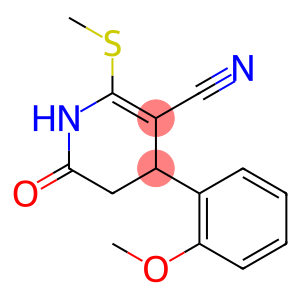 3-Pyridinecarbonitrile, 1,4,5,6-tetrahydro-4-(2-methoxyphenyl)-2-(methylthio)-6-oxo-