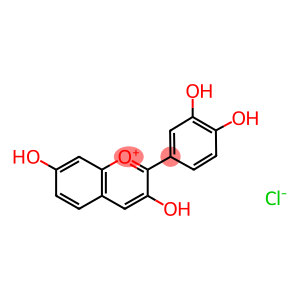 2-(3,4-dihydroxyphenyl)-3,7-dihydroxychromenium chloride