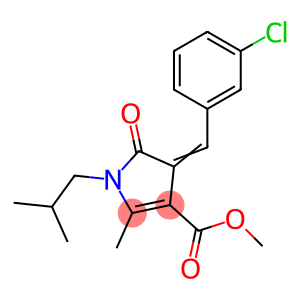 methyl (4Z)-4-[(3-chlorophenyl)methylidene]-2-methyl-1-(2-methylpropyl)-5-oxopyrrole-3-carboxylate