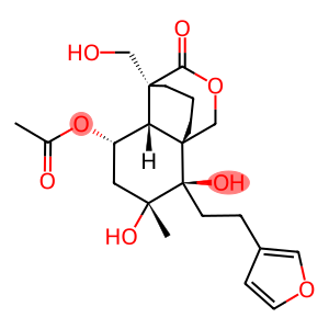 (4R)-5β-Acetoxy-8-[2-(3-furyl)ethyl]-4,4aα,5,6,7,8-hexahydro-7β,8α-dihydroxy-4-(hydroxymethyl)-7-methyl-3H-4α,8aα-propano-1H-2-benzopyran-3-one