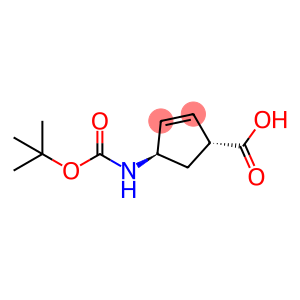 2-Cyclopentene-1-carboxylic acid, 4-[[(1,1-dimethylethoxy)carbonyl]amino]-, (1R,4R)-