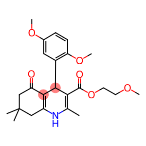 2-methoxyethyl 4-(2,5-dimethoxyphenyl)-2,7,7-trimethyl-5-oxo-1,4,5,6,7,8-hexahydroquinoline-3-carboxylate