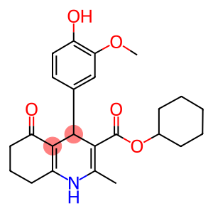 cyclohexyl 4-[4-hydroxy-3-(methyloxy)phenyl]-2-methyl-5-oxo-1,4,5,6,7,8-hexahydroquinoline-3-carboxylate
