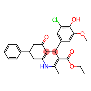 ethyl 4-[3-chloro-4-hydroxy-5-(methyloxy)phenyl]-2-methyl-5-oxo-7-phenyl-1,4,5,6,7,8-hexahydroquinoline-3-carboxylate
