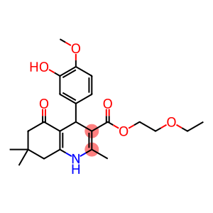 2-ethoxyethyl 4-(3-hydroxy-4-methoxyphenyl)-2,7,7-trimethyl-5-oxo-1,4,5,6,7,8-hexahydro-3-quinolinecarboxylate