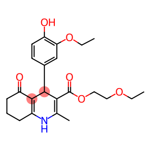 2-ethoxyethyl 4-(3-ethoxy-4-hydroxyphenyl)-2-methyl-5-oxo-1,4,5,6,7,8-hexahydro-3-quinolinecarboxylate