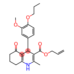 prop-2-enyl 2-methyl-4-[3-(methyloxy)-4-(propyloxy)phenyl]-5-oxo-1,4,5,6,7,8-hexahydroquinoline-3-carboxylate
