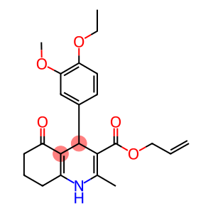 prop-2-enyl 4-[4-(ethyloxy)-3-(methyloxy)phenyl]-2-methyl-5-oxo-1,4,5,6,7,8-hexahydroquinoline-3-carboxylate