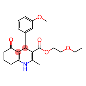 2-(ethyloxy)ethyl 2-methyl-4-[3-(methyloxy)phenyl]-5-oxo-1,4,5,6,7,8-hexahydroquinoline-3-carboxylate