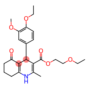 2-(ethyloxy)ethyl 4-[4-(ethyloxy)-3-(methyloxy)phenyl]-2-methyl-5-oxo-1,4,5,6,7,8-hexahydroquinoline-3-carboxylate