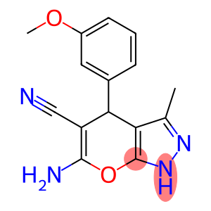 6-amino-4-(3-methoxyphenyl)-3-methyl-1,4-dihydropyrano[2,3-c]pyrazole-5-carbonitrile