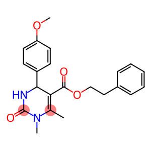 2-phenylethyl 4-(4-methoxyphenyl)-1,6-dimethyl-2-oxo-1,2,3,4-tetrahydro-5-pyrimidinecarboxylate