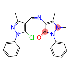 4-{[(5-chloro-3-methyl-1-phenyl-1H-pyrazol-4-yl)methylene]amino}-1,5-dimethyl-2-phenyl-1,2-dihydro-3H-pyrazol-3-one