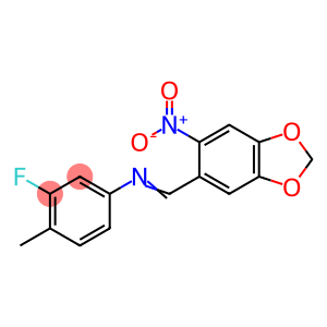 (3-fluoro-4-methylphenyl)[(6-nitro-1,3-benzodioxol-5-yl)methylene]amine