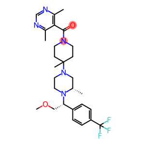 (4,6-dimethylpyrimidin-5-yl)-[4-[(3S)-4-[(1R)-2-methoxy-1-[4-(trifluoromethyl)phenyl]ethyl]-3-methylpiperazin-1-yl]-4-methylpiperidin-1-yl]methanone