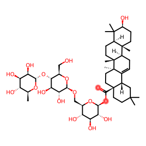 Olean-12-en-28-oic acid, 3-hydroxy-, O-6-deoxy-α-L-mannopyranosyl-(1→4)-O-β-D-glucopyranosyl-(1→6)-β-D-glucopyranosyl ester, (3β)-