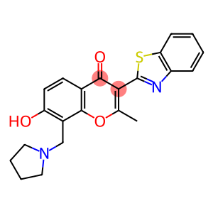 3-(benzo[d]thiazol-2-yl)-7-hydroxy-2-methyl-8-(pyrrolidin-1-ylmethyl)-4H-chromen-4-one