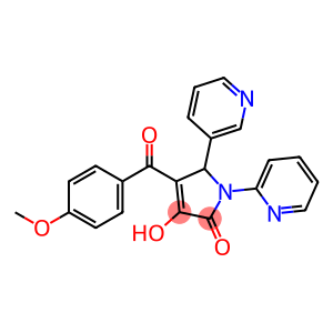 3-hydroxy-4-(4-methoxybenzoyl)-1-(2-pyridinyl)-5-(3-pyridinyl)-1,5-dihydro-2H-pyrrol-2-one