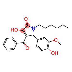 2H-Pyrrol-2-one, 4-benzoyl-1-hexyl-1,5-dihydro-3-hydroxy-5-(4-hydroxy-3-methoxyphenyl)-
