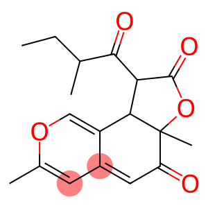 6H-Furo[2,3-h]-2-benzopyran-6,8(6aH)-dione, 9,9a-dihydro-3,6a-dimethyl-9-(2-methyl-1-oxobutyl)-