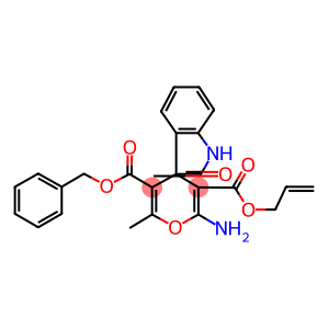 3'-allyl 5'-benzyl 2'-amino-6'-methyl-1,3-dihydro-2-oxospiro[2H-indole-3,4'-(4'H)-pyran]-3',5'-dicarboxylate