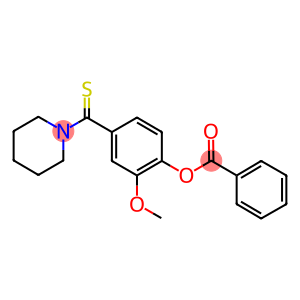2-methoxy-4-(1-piperidinylcarbothioyl)phenyl benzoate